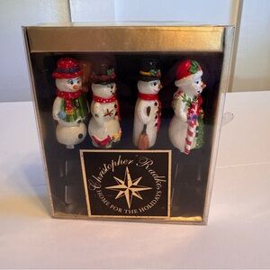 Christopher‎ Radko Home For The Holidays Spreaders Snowman Pate Knives Set Of 4